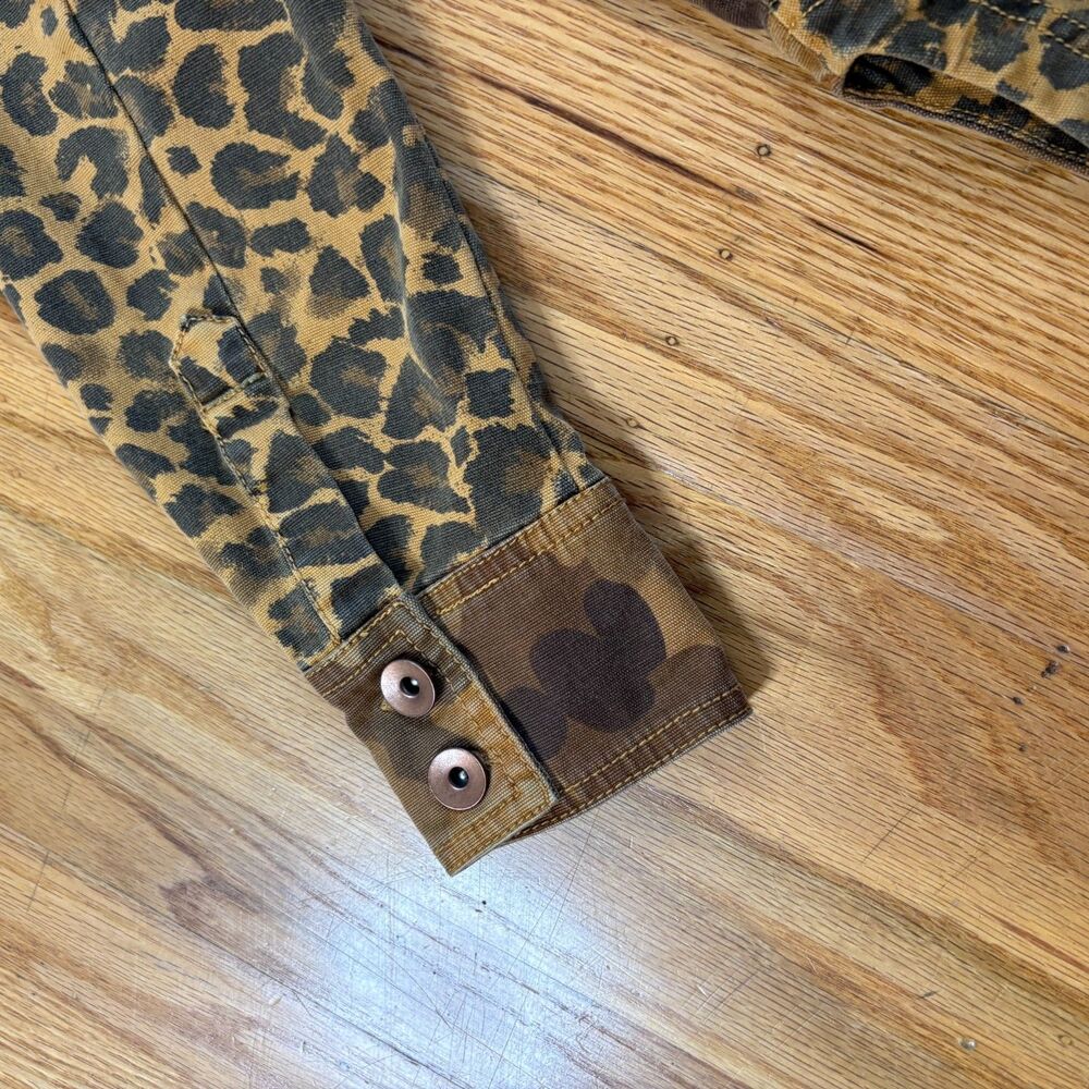 ANTHROPOLOGIE PILCRO Camo/Leopard Print Oversized Utility Jacket Womens Size S - Picture 4 of 10
